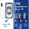 image:imageJETech Wavy Case for iPhone 16 Ultramarine  Cute Wavy Design Shockproof Protection Hard Clear PC Back Comfortable GripWhite