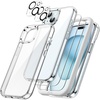 image:imageJETech 5 in 1 Case for iPhone 15 AntiYellowing Clear  2 Tempered Glass Screen Protectors 2 Camera Lens Protectors Shockproof Bumper Phone CoverClear