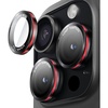 image:imageJETech Camera Lens Protector for iPhone 1515 Plus BlackRed 1 Set  9H Tempered Glass Metal Individual Ring Cover TwoTone Easy Installation Tray HD CleariPhone 16 Pro16 Pro Max