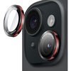 image:imageJETech Camera Lens Protector for iPhone 1515 Plus BlackRed 1 Set  9H Tempered Glass Metal Individual Ring Cover TwoTone Easy Installation Tray HD CleariPhone 1515 Plus