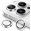 image:imageJETech Camera Lens Protector for iPhone 16 Pro16 Pro Max Desert Titanium  Bling Glitter Individual 9H Tempered Glass Metal Ring Cover HD ClearSilver