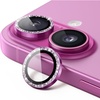 image:imageJETech Camera Lens Protector for iPhone 1616 Plus Pink 1 Set  Bling Glitter Individual 9H Tempered Glass Metal Ring Cover HD ClearPink
