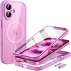 image:imageJETech Case for iPhone 16 360 Protection Black  Compatible with MagSafe Builtin Tempered Glass Screen Protector Camera Control ButtonPink