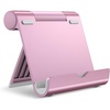 image:imageJETech Foldable Tablet Stand for 411 Tablets and Phones Silver  Adjustable Portable Desktop Holder Foldable Dock for iPadiPad ProAirMini Galaxy Tab A8A7 LiteA7S8S7 Kindle etcRose Gold