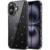 image:imageJETech Glitter Case for iPhone 16 Clear  Sparkly Glitter Design Shockproof Protection Clear Back Stylish LookBlack