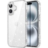 image:imageJETech Glitter Case for iPhone 16 Clear  Sparkly Glitter Design Shockproof Protection Clear Back Stylish LookClear