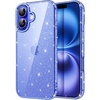 image:imageJETech Glitter Case for iPhone 16 Clear  Sparkly Glitter Design Shockproof Protection Clear Back Stylish LookUltramarine