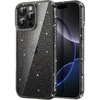 image:imageJETech Glitter Case for iPhone 16 Pro Clear  Sparkly Glitter Design Shockproof Protection Clear Back Stylish LookBlack Titanium
