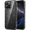 image:imageJETech Glitter Case for iPhone 16 Pro Max Clear  Sparkly Glitter Design Shockproof Protection Clear Back Stylish LookBlack Titanium