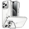 image:imageJETech Kickstand Case for iPhone 15 Pro Max Clear  Builtin Camera Ring Stand AntiYellowing Clear Back Shockproof Bumper AntiScratch ProtectionClear