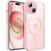 image:imageJETech Magnetic Case for iPhone 15 Pink  Compatible with MagSafe Solid Color Matte TPU Frame Clear Back Shockproof BumperPink