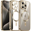 image:imageJETech Magnetic Case for iPhone 15 Pro Max Gold  Compatible with MagSafe Camera Lens Protection Electroplated TPU Frame Shockproof ProtectionGold