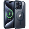 image:imageJETech Magnetic Case for iPhone 15 Pro Natural Titanium  Compatible with MagSafe Solid Color Matte TPU Frame Clear Back Shockproof BumperBlue Titanium