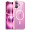 image:imageJETech Magnetic Case for iPhone 16 Plus Ultramarine  Compatible with MagSafe Solid Color Matte TPU Frame Clear Back Shockproof BumperLight Pink