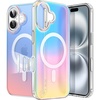 image:imageJETech Magnetic Case for iPhone 16 Pro Iridescent  Compatible with MagSafe Camera Control Button Colorful Translucent CoverIridescent