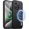 image:imageJETech Magnetic Silicone Case for iPhone 15 Pro Black  Compatible with MagSafe Silky Soft Touch Full Camera Lens Protection Shock Absorbing Phone CoverBlack