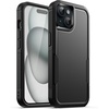 image:imageJETech Rugged Case for iPhone 15 Black  DualLayer Protection HeavyDuty Shockproof Design Matte FinishBlack