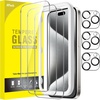 image:imageJETech Screen Protector for iPhone 15 Pro Max 33 Pack  with Camera Lens Protector HD Clear Tempered Glass AntiScratch Protection Easy Installation TooliPhone 15 Pro