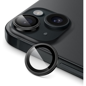 image:imageJETech Camera Lens Protector for iPhone 1515 Plus Black 1 Set  9H Tempered Glass 11 Invisible Fit Metal Individual Ring Cover Easy Installation Tray HD ClearBlack