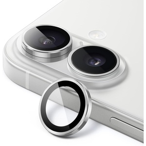 image:imageJETech Camera Lens Protector for iPhone 1616 Plus Black 1 Set  9H Tempered Glass Metal Individual Ring Cover HD ClearWhite