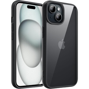 image:imageJETech Case for iPhone 15 Pink  Solid Color Matte TPU Frame Scratch Resistant Clear Back Phone CoverBlack