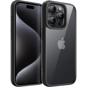 image:imageJETech Case for iPhone 15 Pro Max Natural Titanium  Solid Color Matte TPU Frame Scratch Resistant Clear Back Phone CoverBlack Titanium