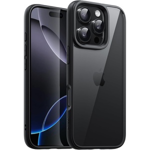 image:imageJETech Case for iPhone 16 Pro Max Desert Titanium  Solid Color Matte TPU Frame Scratch Resistant Clear Back Phone CoverBlack