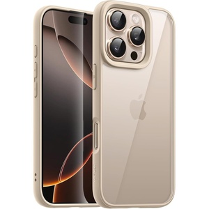 image:imageJETech Case for iPhone 16 Pro Max Desert Titanium  Solid Color Matte TPU Frame Scratch Resistant Clear Back Phone CoverDesert Titanium