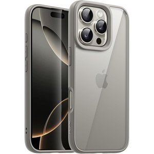 image:imageJETech Case for iPhone 16 Pro Max Desert Titanium  Solid Color Matte TPU Frame Scratch Resistant Clear Back Phone CoverNatural Titanium
