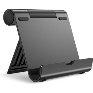 image:imageJETech Foldable Tablet Stand for 411 Tablets and Phones Silver  Adjustable Portable Desktop Holder Foldable Dock for iPadiPad ProAirMini Galaxy Tab A8A7 LiteA7S8S7 Kindle etcBlack