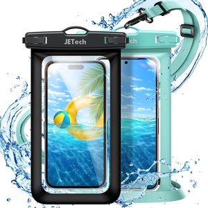 image:imageJETech IPX8 Waterproof Phone Pouch Dry Bag BlackBlack 2Pack  Touchscreen Compatible Fits up to 72 for iPhone 17e17161514 Series for Galaxy S26S25 Ultra for Pixel 10 SeriesBlackGreen