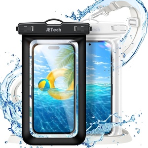 image:imageJETech IPX8 Waterproof Phone Pouch Dry Bag BlackBlack 2Pack  Touchscreen Compatible Fits up to 72 for iPhone 17e17161514 Series for Galaxy S26S25 Ultra for Pixel 10 SeriesBlackClear