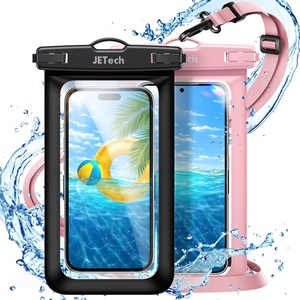 image:imageJETech IPX8 Waterproof Phone Pouch Dry Bag BlackBlack 2Pack  Touchscreen Compatible Fits up to 72 for iPhone 17e17161514 Series for Galaxy S26S25 Ultra for Pixel 10 SeriesBlackPink