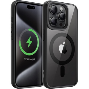 image:imageJETech Magnetic Case for iPhone 15 Pro Natural Titanium  Compatible with MagSafe Solid Color Matte TPU Frame Clear Back Shockproof BumperBlack Titanium