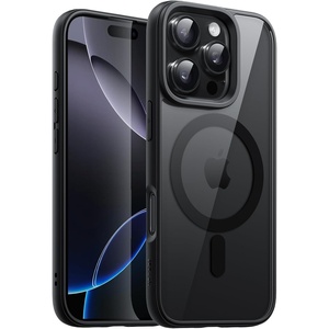 image:imageJETech Magnetic Case for iPhone 16 Pro Desert Titanium  Compatible with MagSafe Solid Color Matte TPU Frame Clear Back Shockproof BumperBlack