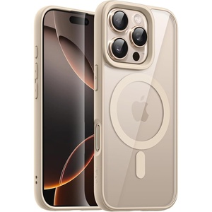 image:imageJETech Magnetic Case for iPhone 16 Pro Desert Titanium  Compatible with MagSafe Solid Color Matte TPU Frame Clear Back Shockproof BumperDesert Titanium