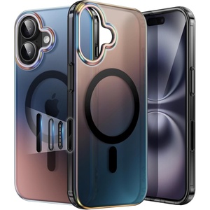 image:imageJETech Magnetic Case for iPhone 16 Pro Iridescent  Compatible with MagSafe Camera Control Button Colorful Translucent CoverIridescent Black