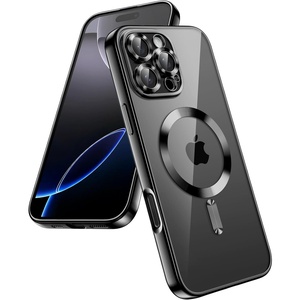 image:imageJETech Magnetic Case for iPhone 16 Pro Max Desert Titanium  Compatible with MagSafe Camera Lens Protection Electroplated TPU Frame Shockproof ProtectionBlack