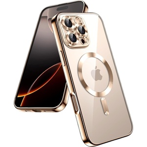 image:imageJETech Magnetic Case for iPhone 16 Pro Max Desert Titanium  Compatible with MagSafe Camera Lens Protection Electroplated TPU Frame Shockproof ProtectionDesert Titanium