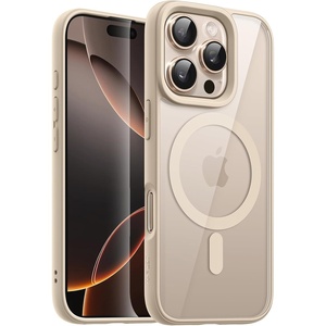 image:imageJETech Magnetic Case for iPhone 16 Pro Max Desert Titanium  Compatible with MagSafe Solid Color Matte TPU Frame Clear Back Shockproof BumperDesert Titanium
