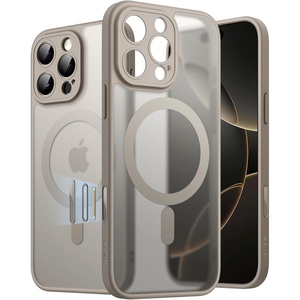 image:imageJETech Magnetic Matte Case for iPhone 16 Pro Max Black Titanium  Compatible with MagSafe Builtin Camera Control Button Shockproof Translucent Back Slim Phone CoverNatural Titanium