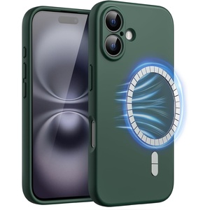 image:imageJETech Magnetic Silicone Case for iPhone 16 Black  Compatible with MagSafe Silky Soft Touch Full Camera Lens Protection Shock Absorbing Phone CoverMidnight Green
