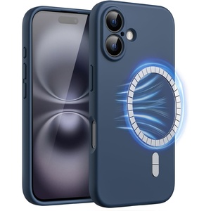 image:imageJETech Magnetic Silicone Case for iPhone 16 Black  Compatible with MagSafe Silky Soft Touch Full Camera Lens Protection Shock Absorbing Phone CoverNavy Blue