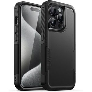 image:imageJETech Rugged Case for iPhone 15 Pro Max Black  DualLayer Protection HeavyDuty Shockproof Design Matte FinishBlack
