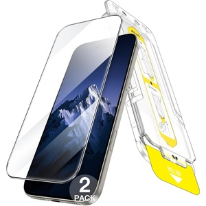 image:imageJETech Screen Protector for iPhone 15 2Pack  FullCoverage Tempered Glass 10Second Super Easy Installation with OneStep Alignment Tray BubbleFree HD CleariPhone 15 Pro Max