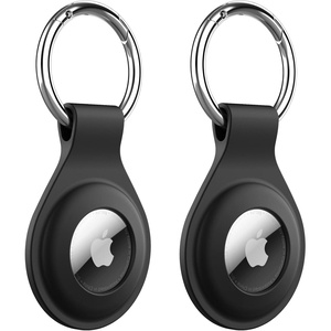 image:imageJETech Silicone Case for AirTag 21 2Pack with Keychain Black  Secure Fit Design MultiColor SetBlack