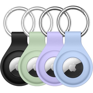 image:imageJETech Silicone Case for AirTag 21 2Pack with Keychain Black  Secure Fit Design MultiColor SetBlackLight PurpleSky BlueMatcha Green