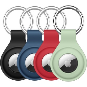 image:imageJETech Silicone Case for AirTag 21 2Pack with Keychain Black  Secure Fit Design MultiColor SetBlackRedNavy BlueMatcha Green