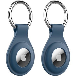 image:imageJETech Silicone Case for AirTag 21 2Pack with Keychain Black  Secure Fit Design MultiColor SetNavy