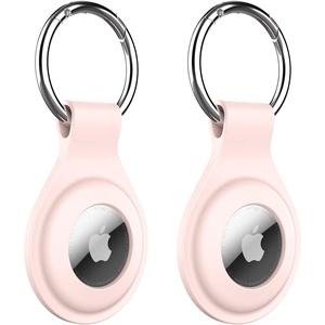 image:imageJETech Silicone Case for AirTag 21 2Pack with Keychain Black  Secure Fit Design MultiColor SetPink